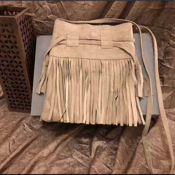 Beautiful Light Gray Suede Purse from Morocco - Picture 2 of 3